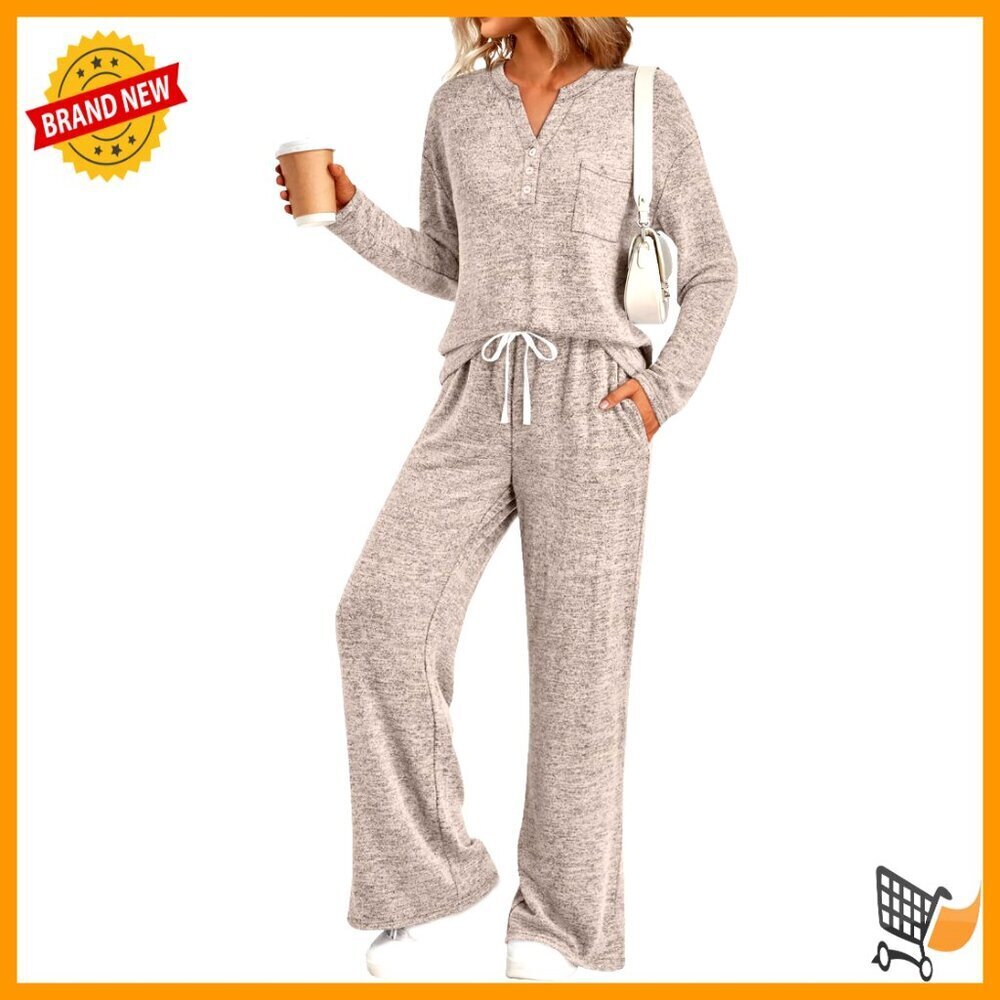 Soft Lounge Set Comfortable Oversized Fit Two-Piece Pajamas Travel Wear